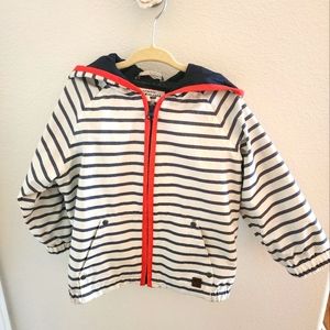 Janie and Jack Rain coat. Navy Blue and Red. Size 2T